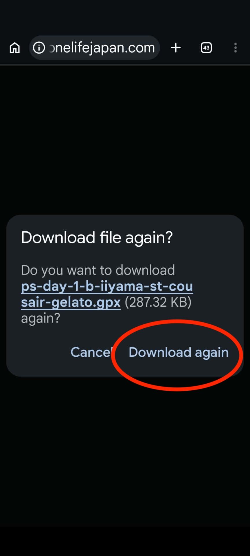 Tap Download again