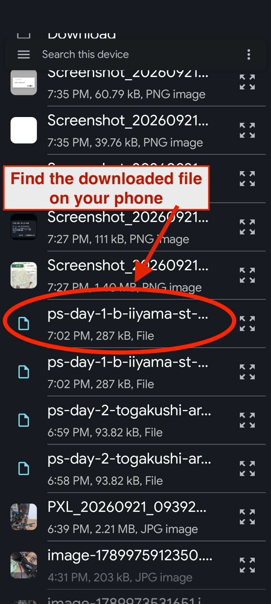 Select the downloaded GPX file